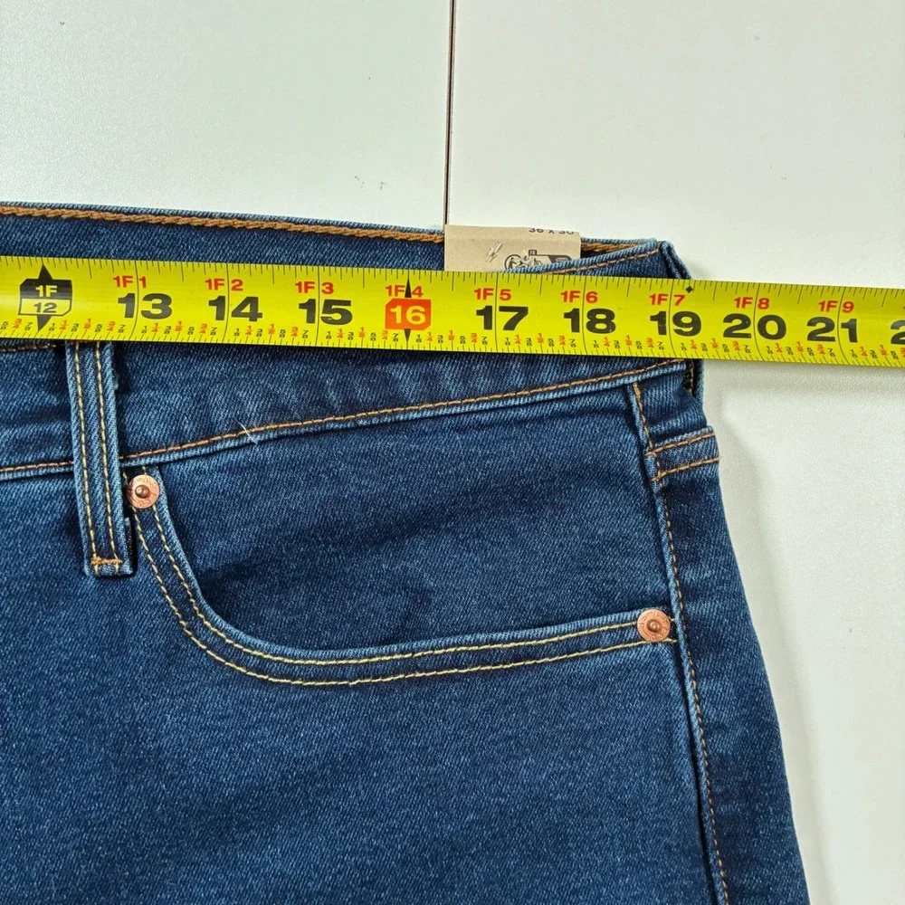 NEW Levi's 502 Taper Jeans 38x30 Blue Stretch Dark Wash Denim (Tag 36x30)